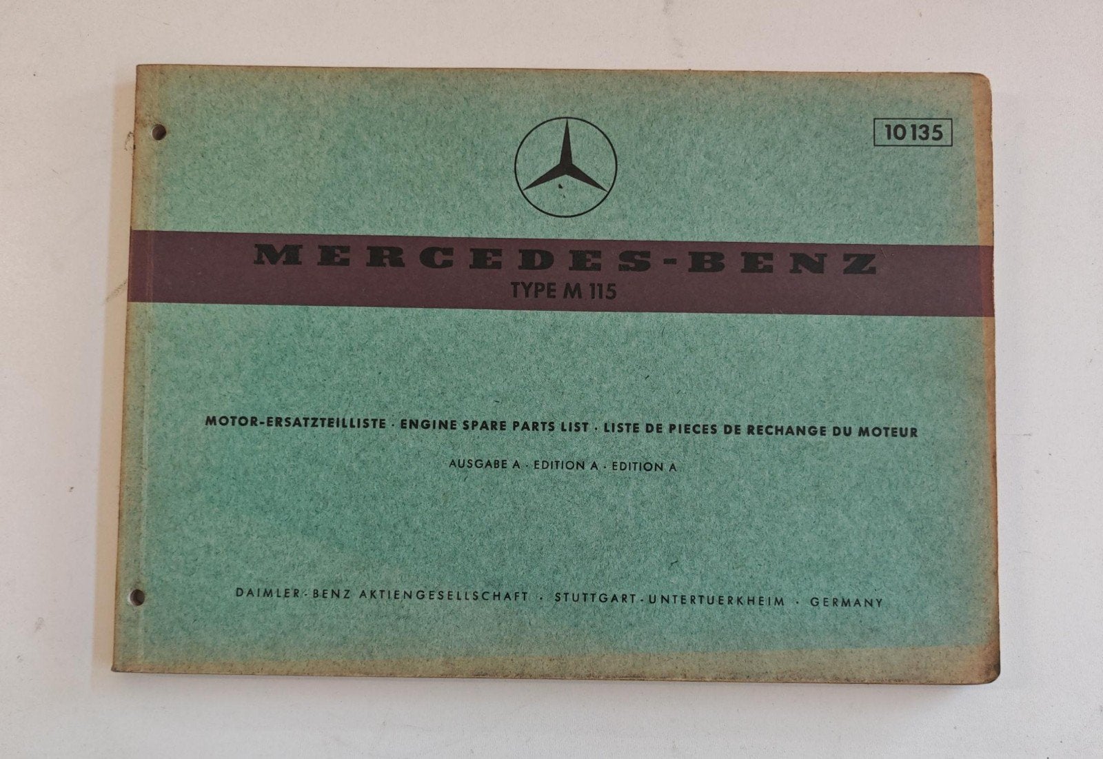 Mercedes-Benz Type M 115 Motor-Ersatzteilliste, Auto diversen, Ophalen of Verzenden