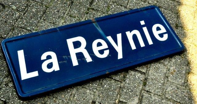 Oud plaatnaambord- La Reynie Frankrijk., Ophalen of Verzenden, Gebruikt