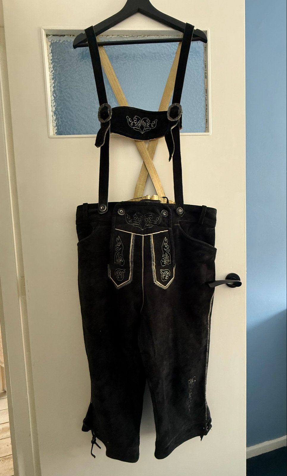 Tannhäuser Lederhose - Zwart - Maat 54, Ophalen of Verzenden, Gedragen, Maat 52/54 (L), Zwart
