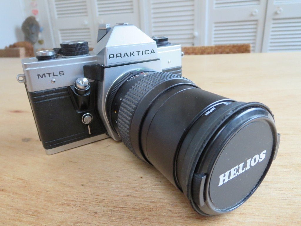 Spiegelreflex camera Praktica MTL 5 met Helios lens, Ophalen of Verzenden, Zo goed als nieuw, Spiegelreflex, Overige Merken