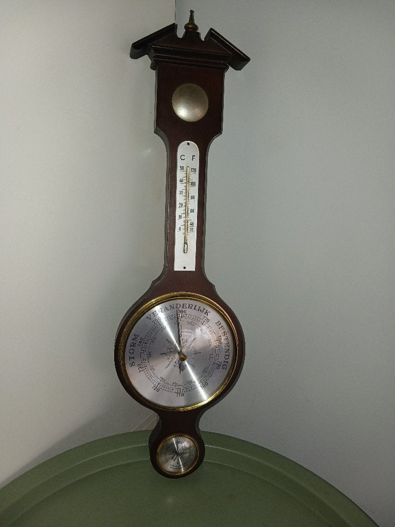 Vintage Barometer met Thermometer en Hygrometer, Verzenden, Gebruikt, Barometer