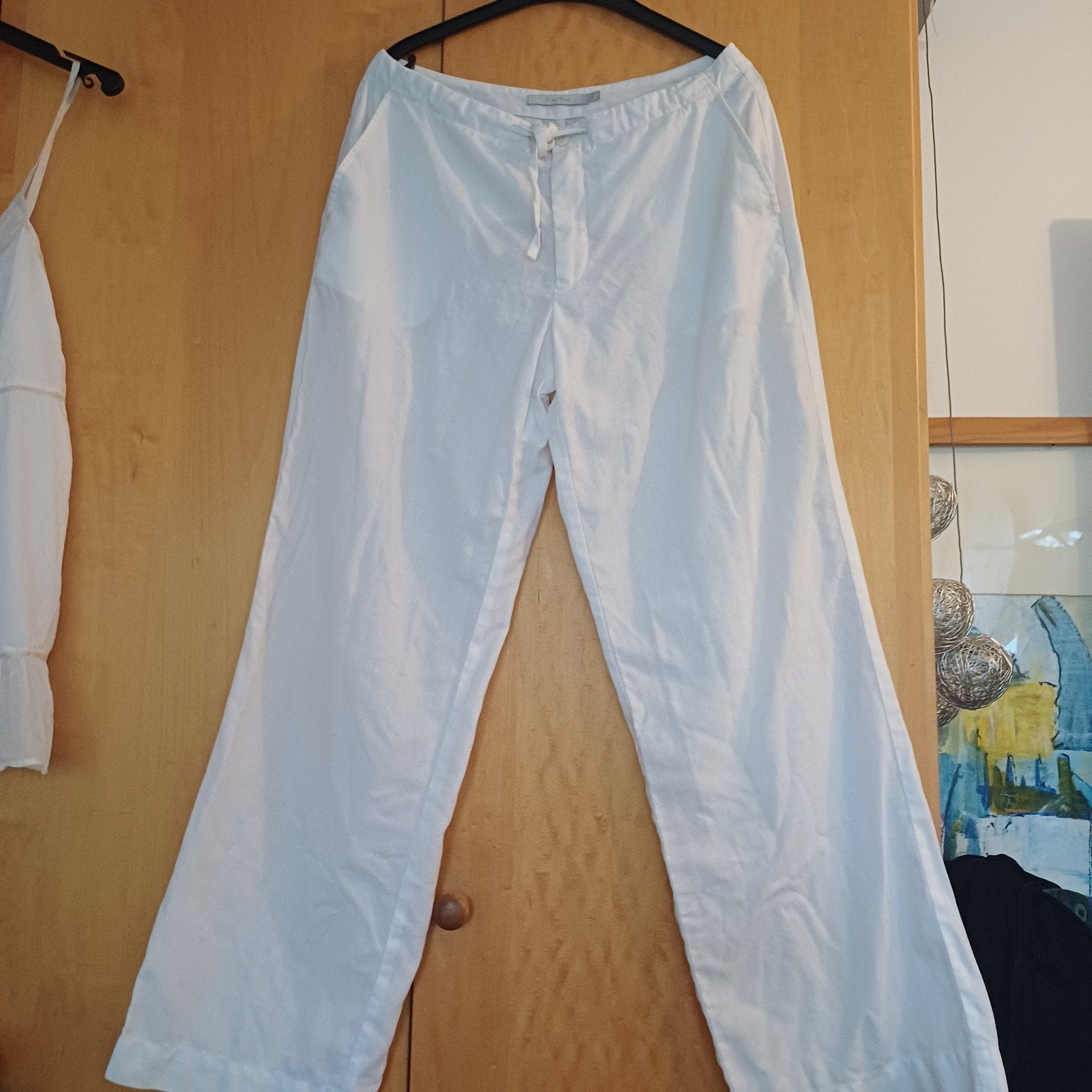Witte linnen broek van Part Two, maat 42 linnen wijde pijpen, Kleding | Dames, Part Two, Wit, Maat 42/44 (L), Ophalen of Verzenden