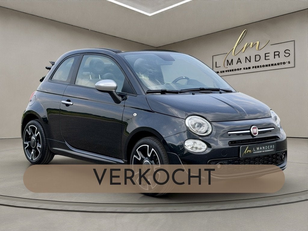 Fiat 500C 1.0 Hybrid Rockstar 2021 ZWART | Cabrio | Sport |, Auto's, Fiat, Automatische klimaatregeling, Gebruikt, Euro 6, Cabriolet