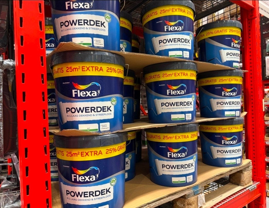 Flexa Powerdek Muurverf Wit en Ral9010, Ophalen of Verzenden, Nieuw, Wit