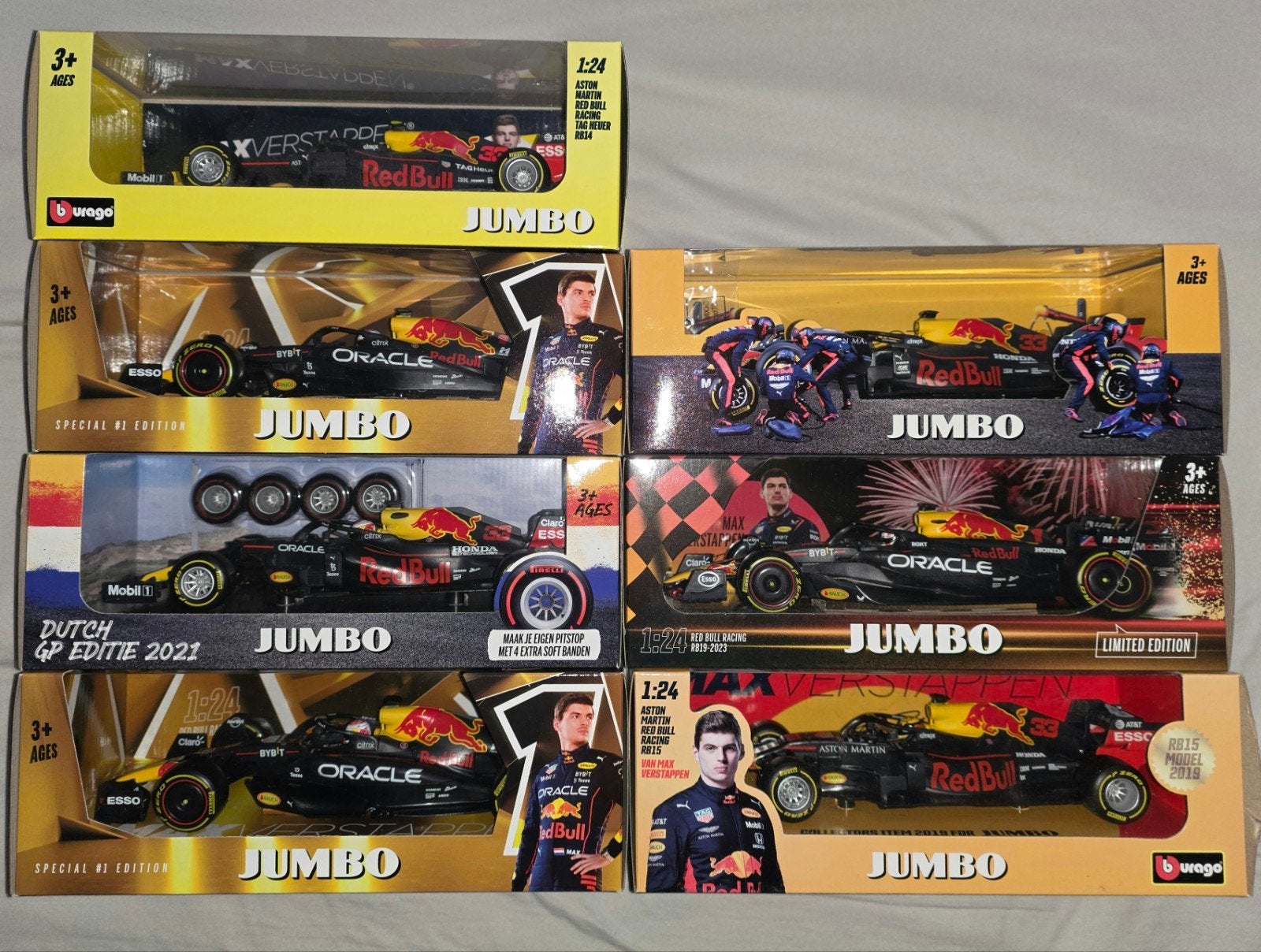 burago max verstappen modellen (jumbo supermarkt), Hobby en Vrije tijd, Modelauto's | 1:24, Ophalen of Verzenden, Nieuw, Bburago