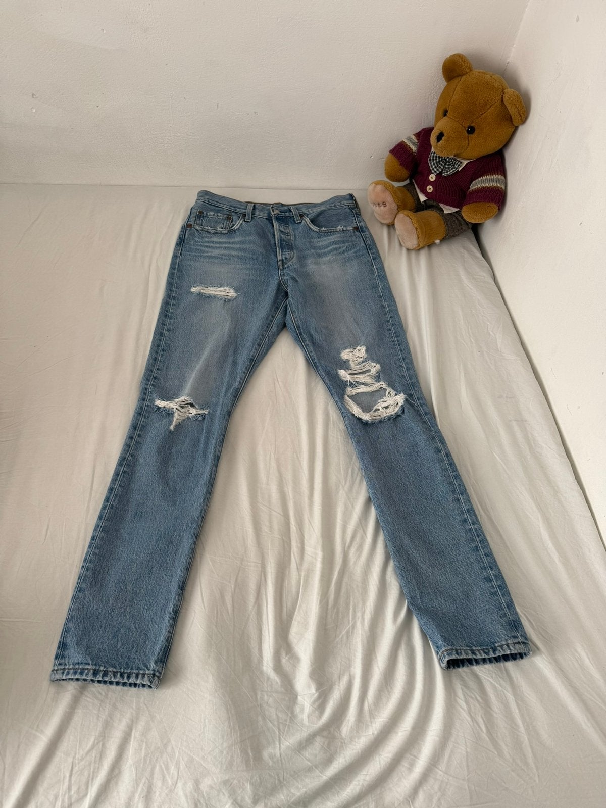 Nieuwe ripped Levi’s “Big E” jeans, Ophalen of Verzenden, Zo goed als nieuw, Blauw, W30 - W32 (confectie 38/40)