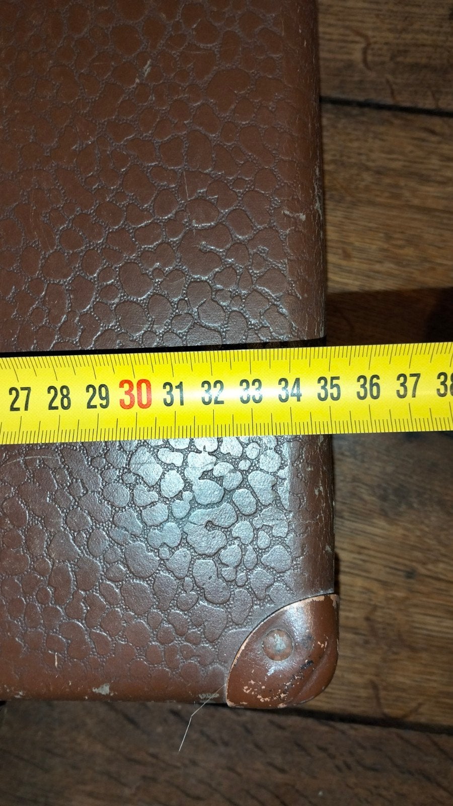 Leuk klein brocante koffertje koffer, Sieraden, Tassen en Uiterlijk, Koffers, Gebruikt, Hard kunststof, ., Minder dan 50 cm