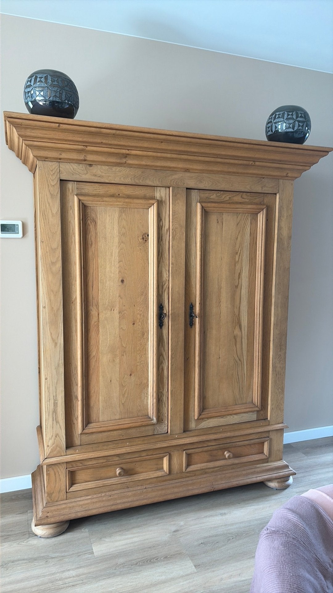Blank eiken hoge broodkast, Huis en Inrichting, Ophalen, Gebruikt, 200 cm of meer, 150 tot 200 cm