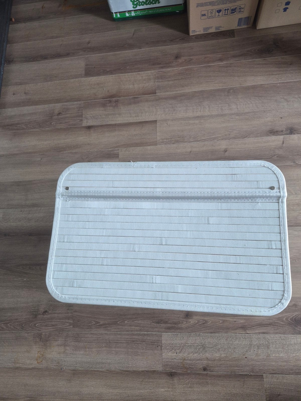 Wasmand wit bamboe met deksel, Ophalen of Verzenden