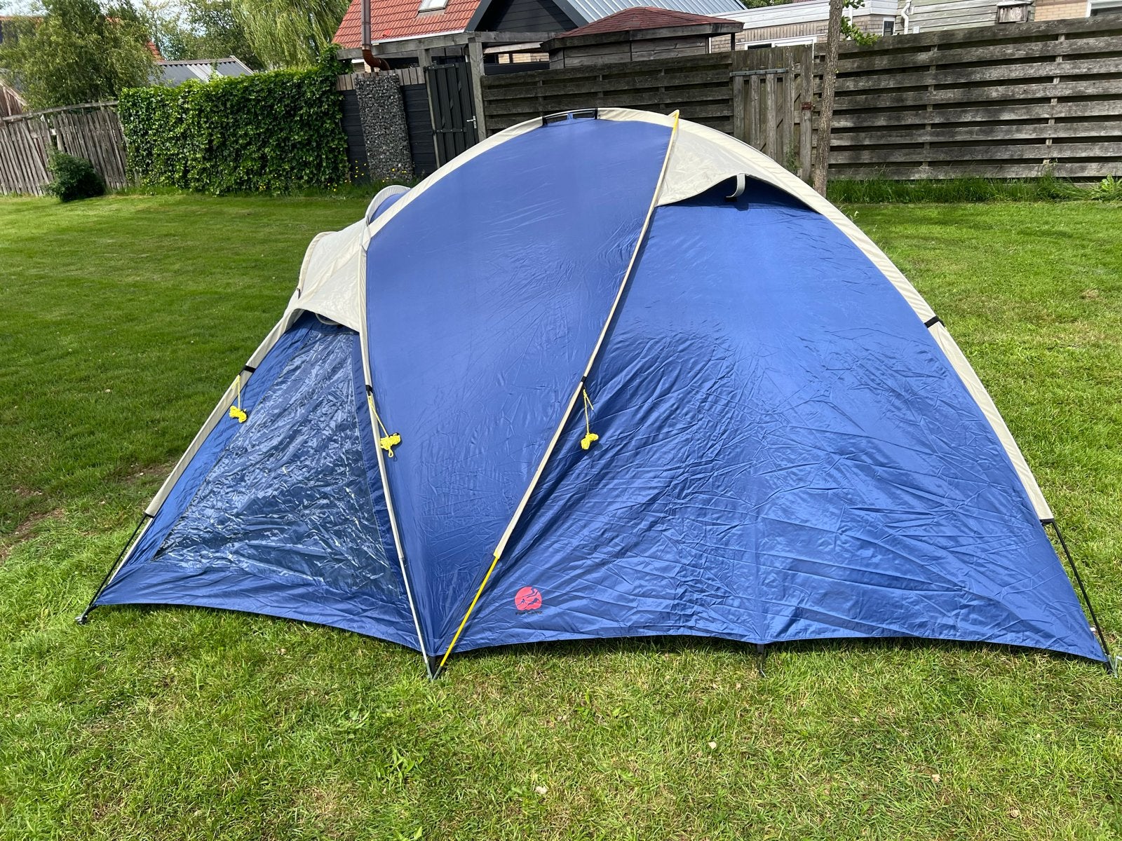 Fun Camp Koepeltent - Blauw/Beige (2-3 persoons), Caravans en Kamperen, Ophalen of Verzenden, Gebruikt, Tot en met 3