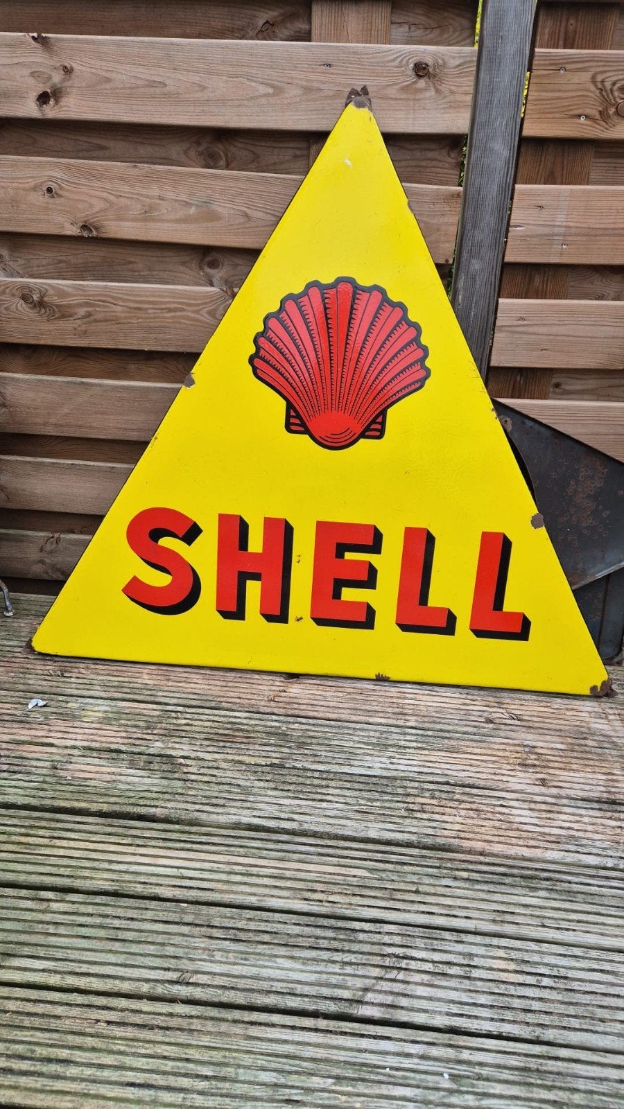 Emaile reclamebord shell, Ophalen of Verzenden