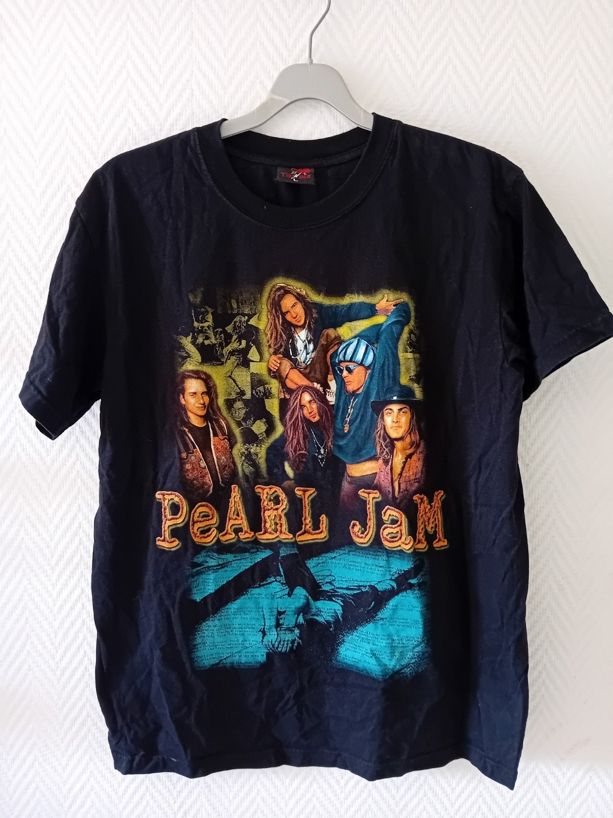 Vintage bootleg Pearl Jam T-shirt (jaren 90) - Maat L, Kleding | Heren, T-shirts, Maat 52/54 (L), Thunder, Zwart, Ophalen of Verzenden
