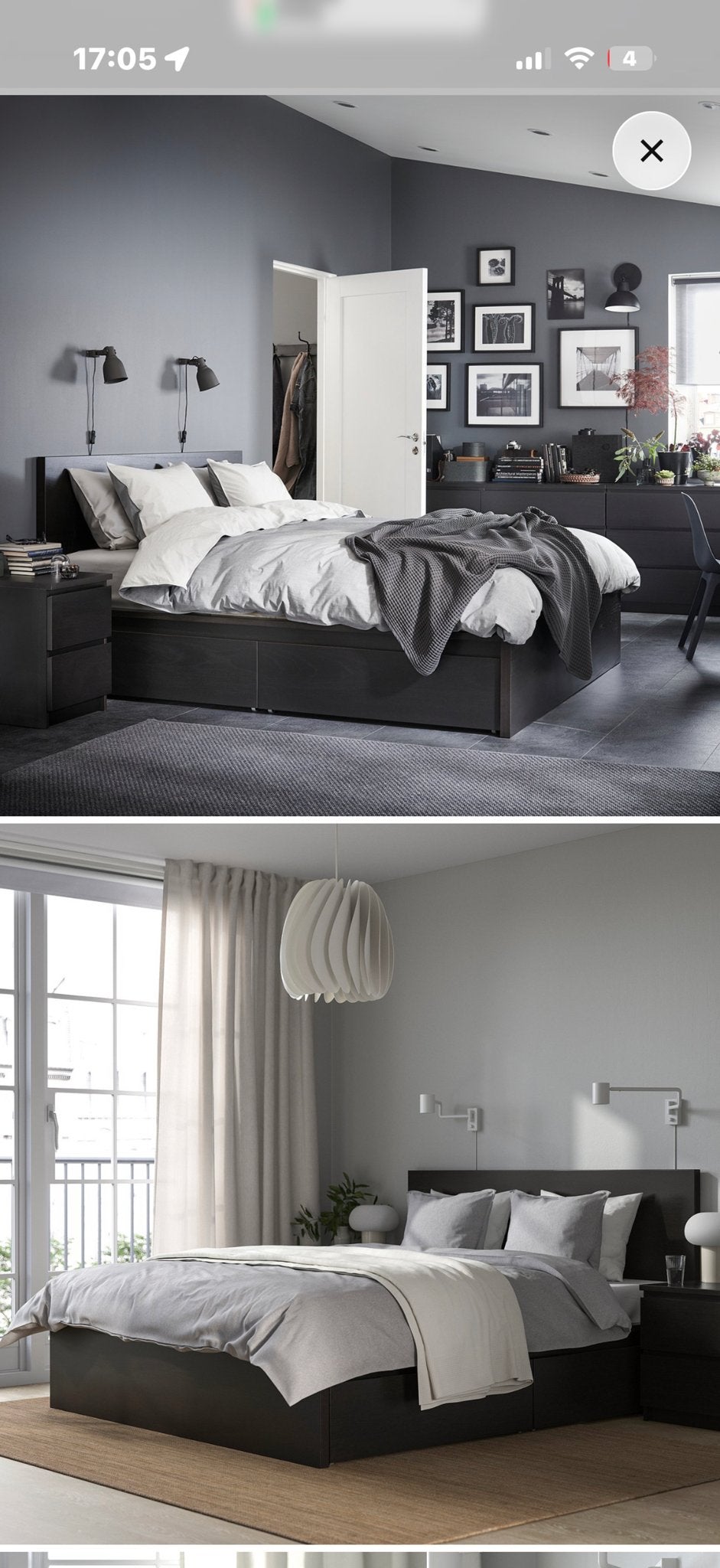 Ikea Malm Tweepersoonsbed met opbergruimte - Zwart, Ophalen, Bruin, Tweepersoons, Zo goed als nieuw