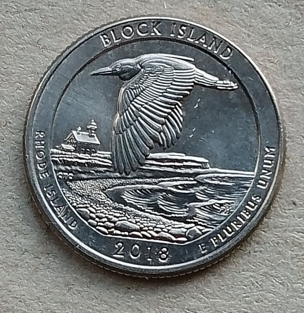 USA, 1/4 dollar 2018 P Block Island., Ophalen of Verzenden, Noord-Amerika, Losse munt