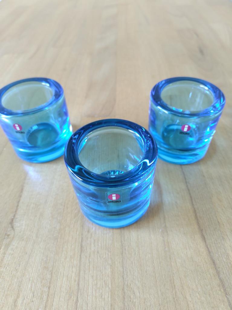 Iittala waxinelichtjes houders, Overige materialen, Blauw, Ophalen of Verzenden, Zo goed als nieuw