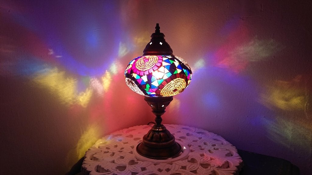 Diverse Oosterse tafellamp lamp Arabisch Turks glasmozaiek, E14 (klein), Nieuw, Ophalen of Verzenden, Sfeerlamp