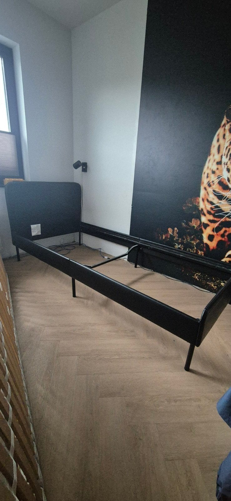 Ikea Slattum eenpersoons bed. Lattenbodem nog nieuw!, Ophalen, 90 cm, Eenpersoons, Zwart