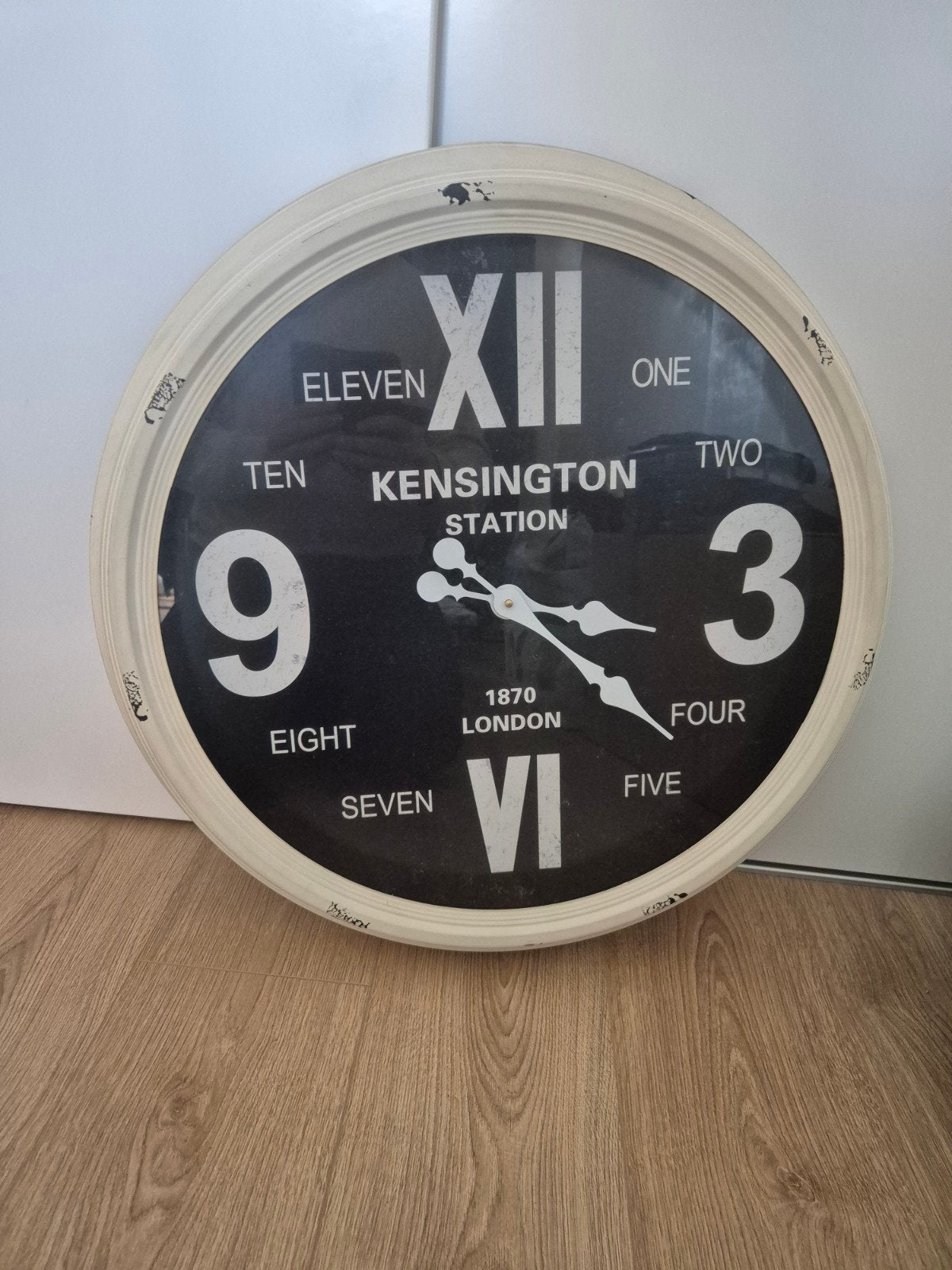 Grote wandklok 'Kensington Station' - Vintage stijl, Ophalen