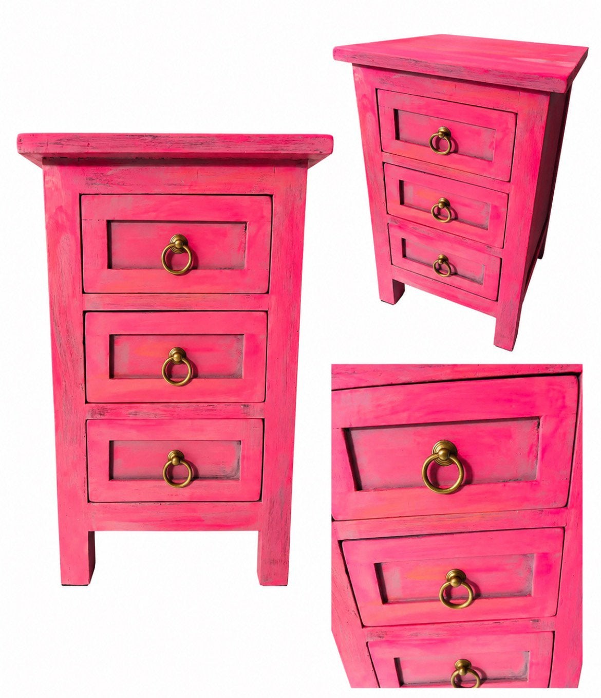 Roze ladekastje, Ophalen, Minder dan 50 cm, Zo goed als nieuw, 3 of 4 laden