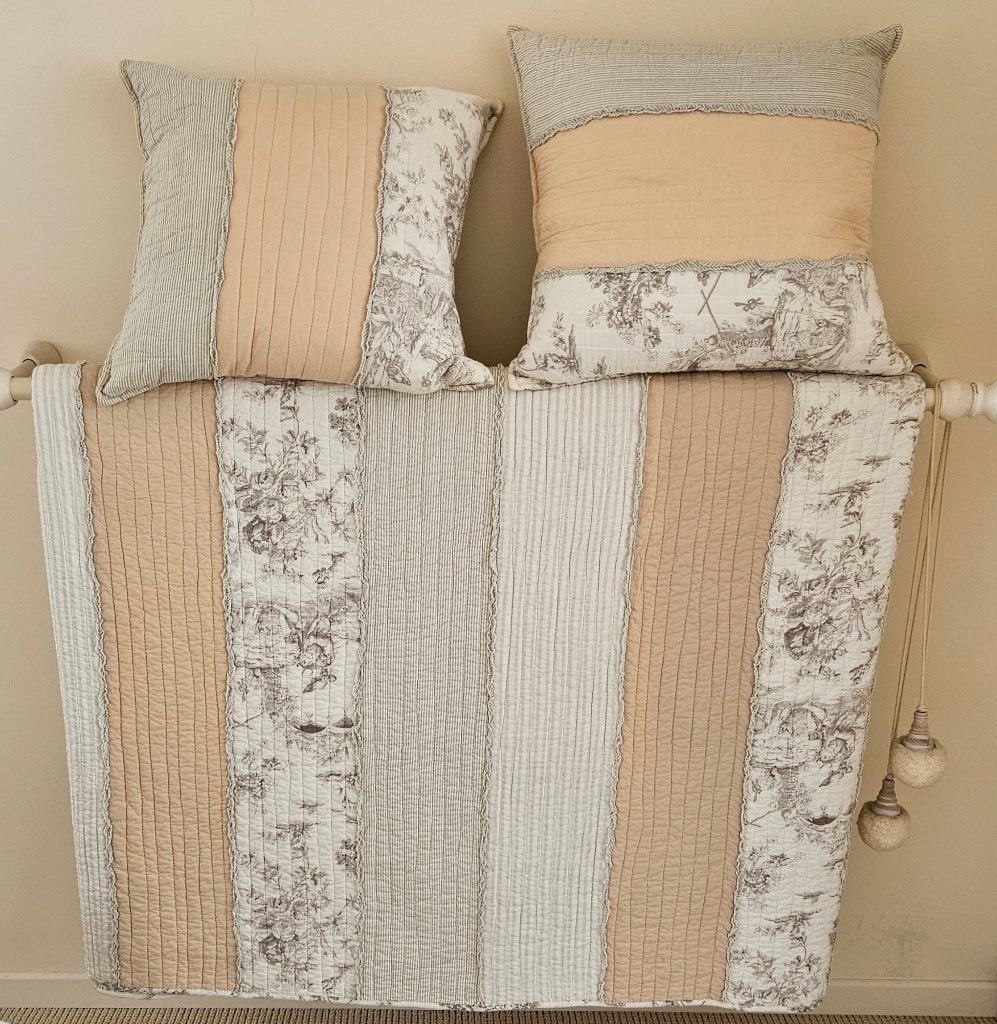 Romantische bedsprei, quilt, woondeken, katoen, Meerkleurig, Katoen, Tweepersoons, Ophalen of Verzenden