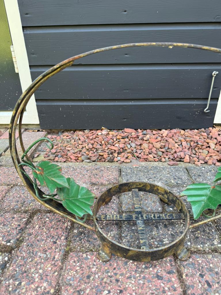 Vintage metalen plantenstandaard, Ophalen of Verzenden, Gebruikt