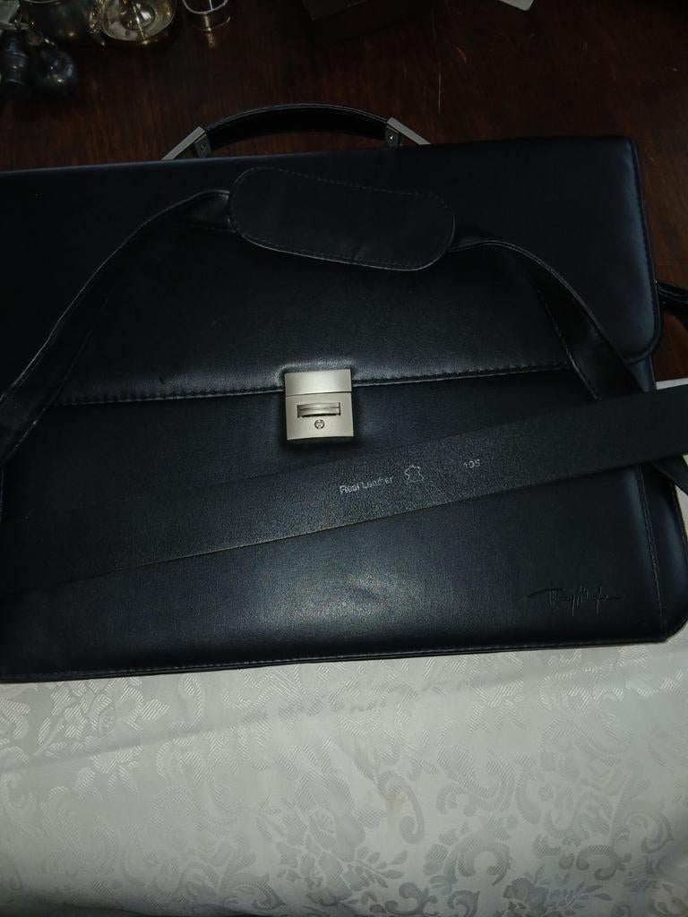 Set van aktetas van Thierry Mugler en leer riem, Ophalen of Verzenden, Zo goed als nieuw, Riem of Ceintuur, Echt leder