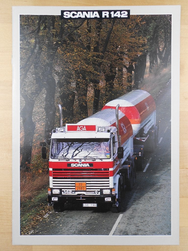 Scania R142 Brochure 1986 – R 142 Front V8, Ophalen of Verzenden, Zo goed als nieuw, Overige merken, Scania