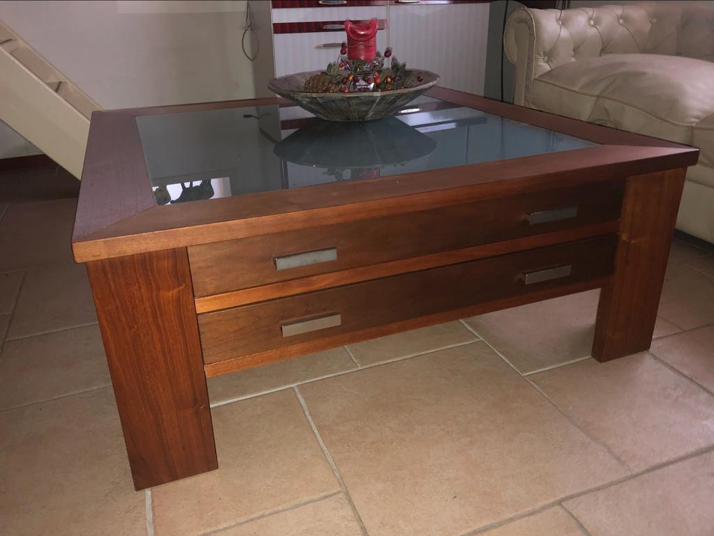 Notenhout salontafel, Goossens, Ophalen, Gebruikt, Vierkant, Overige houtsoorten
