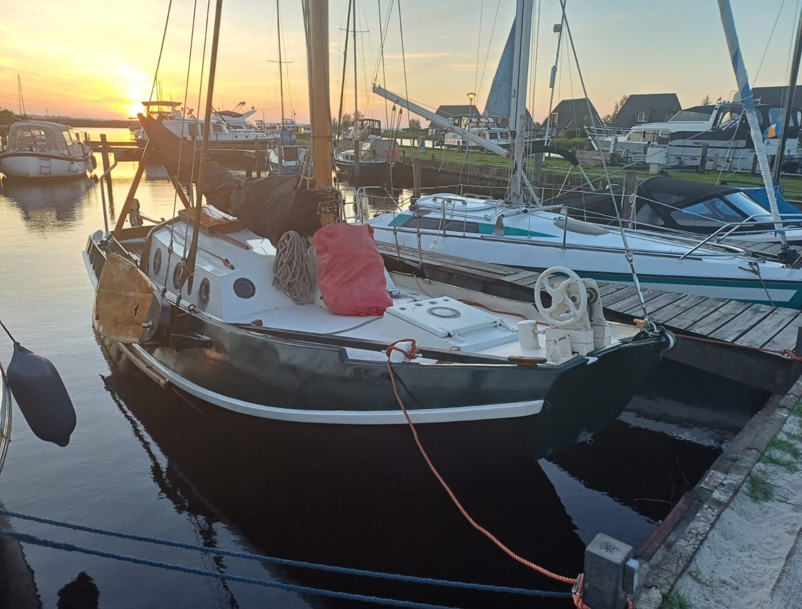 Platbodem Zeilschouw met 10pk Yanmar Diesel, Watersport en Boten, Platbodems, Ophalen, Staal, Binnenboordmotor, 10 pk