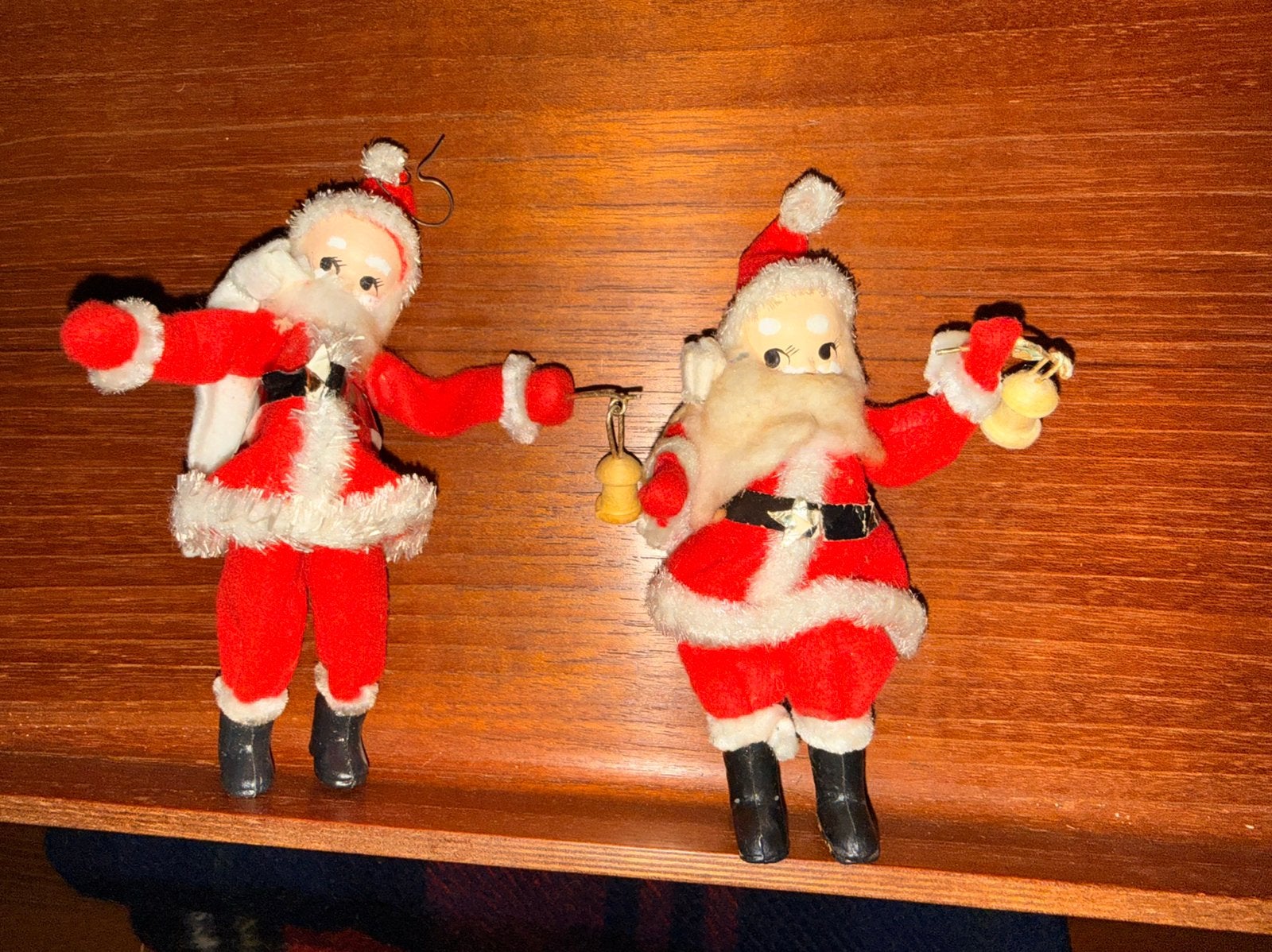 Kerstman 2 oud vintage antiek. Lantaarntje, Ophalen of Verzenden, Gebruikt