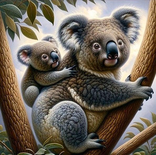 30x30cm Diamond Painting koala beren nr 356, Verzenden, Nieuw, Overige materialen, Overige merken