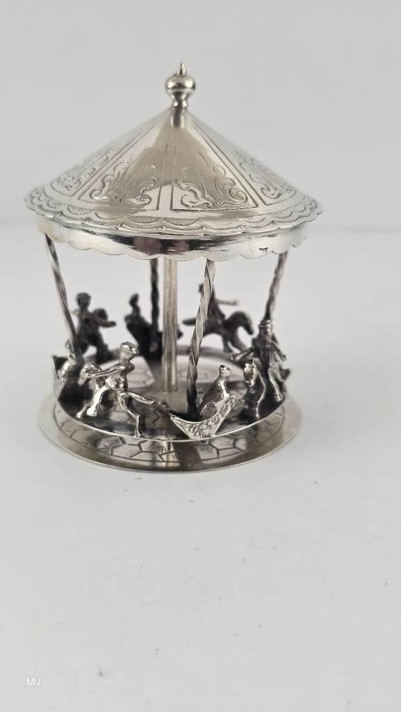 Zilveren miniatuur Draaimolen                           Z245, Antiek en Kunst, Ophalen of Verzenden, Zilver