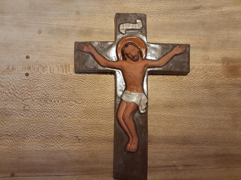 Aardewerk crucifix, Ophalen of Verzenden