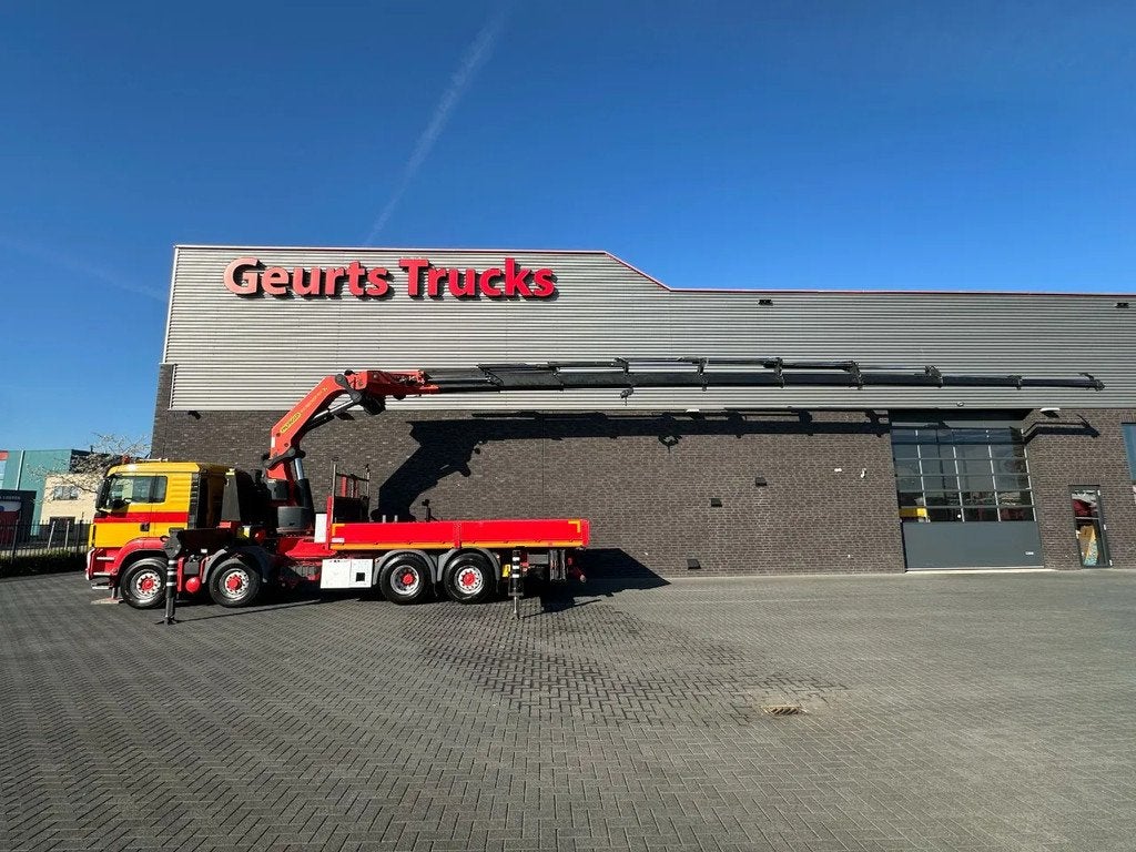 MAN 35.480 8X4H-6 BL MET PALFINGER PK92002-SH H KRAAN / KRAN, Auto's, Vrachtwagens, Euro 5, Achterwielaandrijving, MAN, Geel