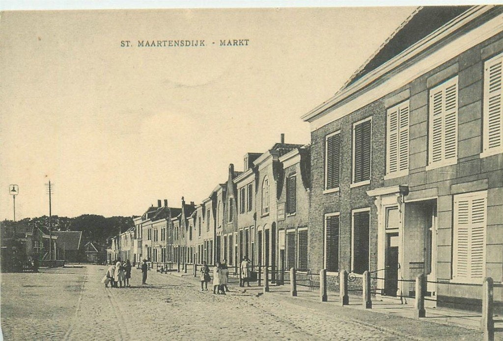 701-188-007 St Maartensdijk Markt, Verzamelen, Ansichtkaarten | Nederland, Verzenden, Voor 1920, Zeeland