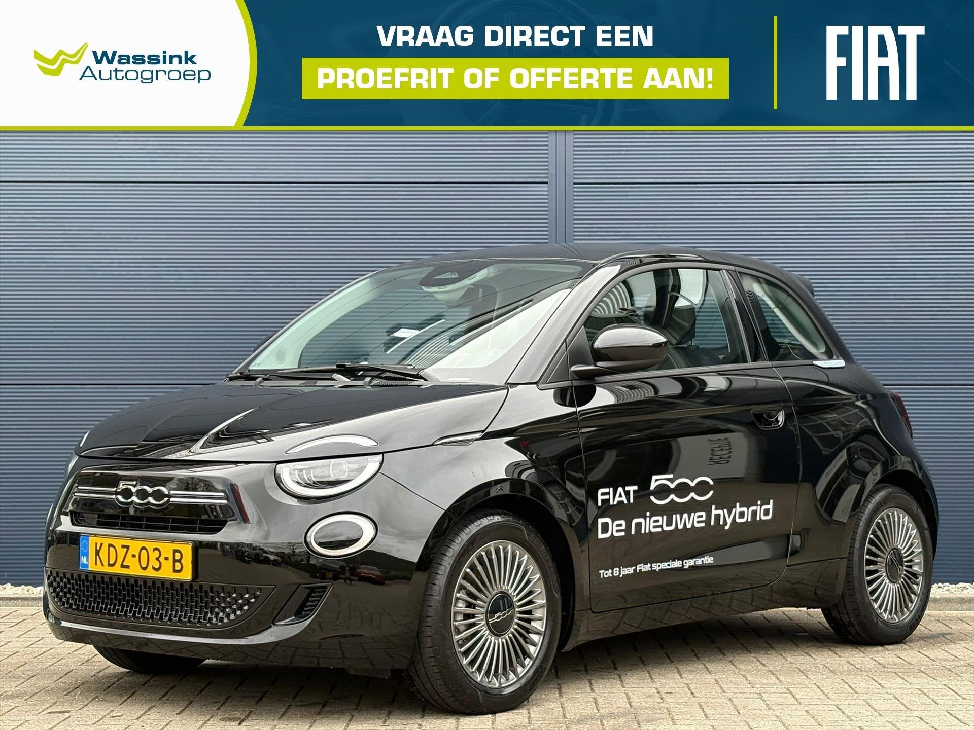 Fiat 500 1.0 Hybrid 65pk Torino Launch Edition | Climate Con, Stof, Euro 6, 4 stoelen, Zwart
