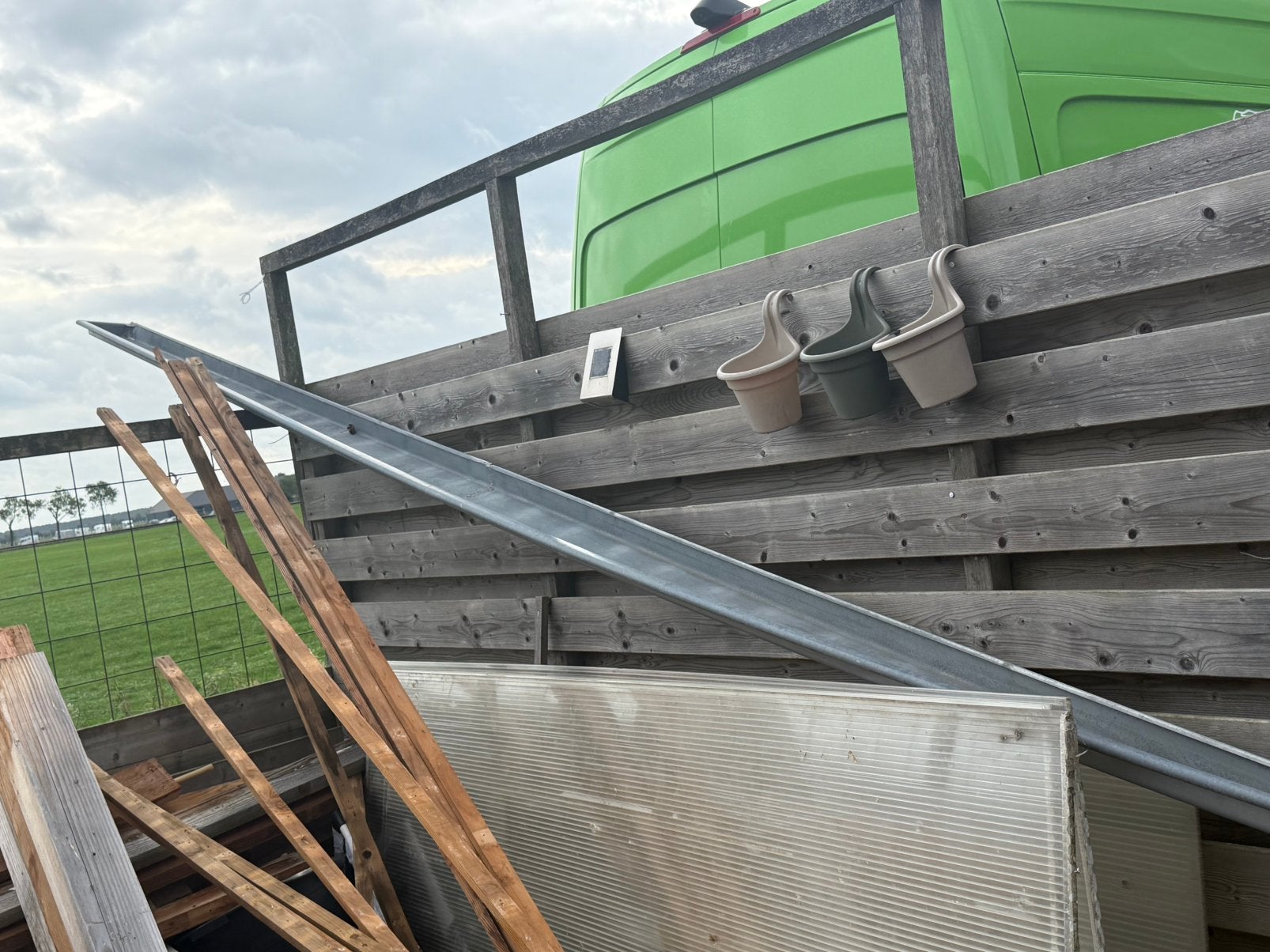 Zinken dakgoot 7 meter., Ophalen, Gebruikt, 6 meter of meer, Zink