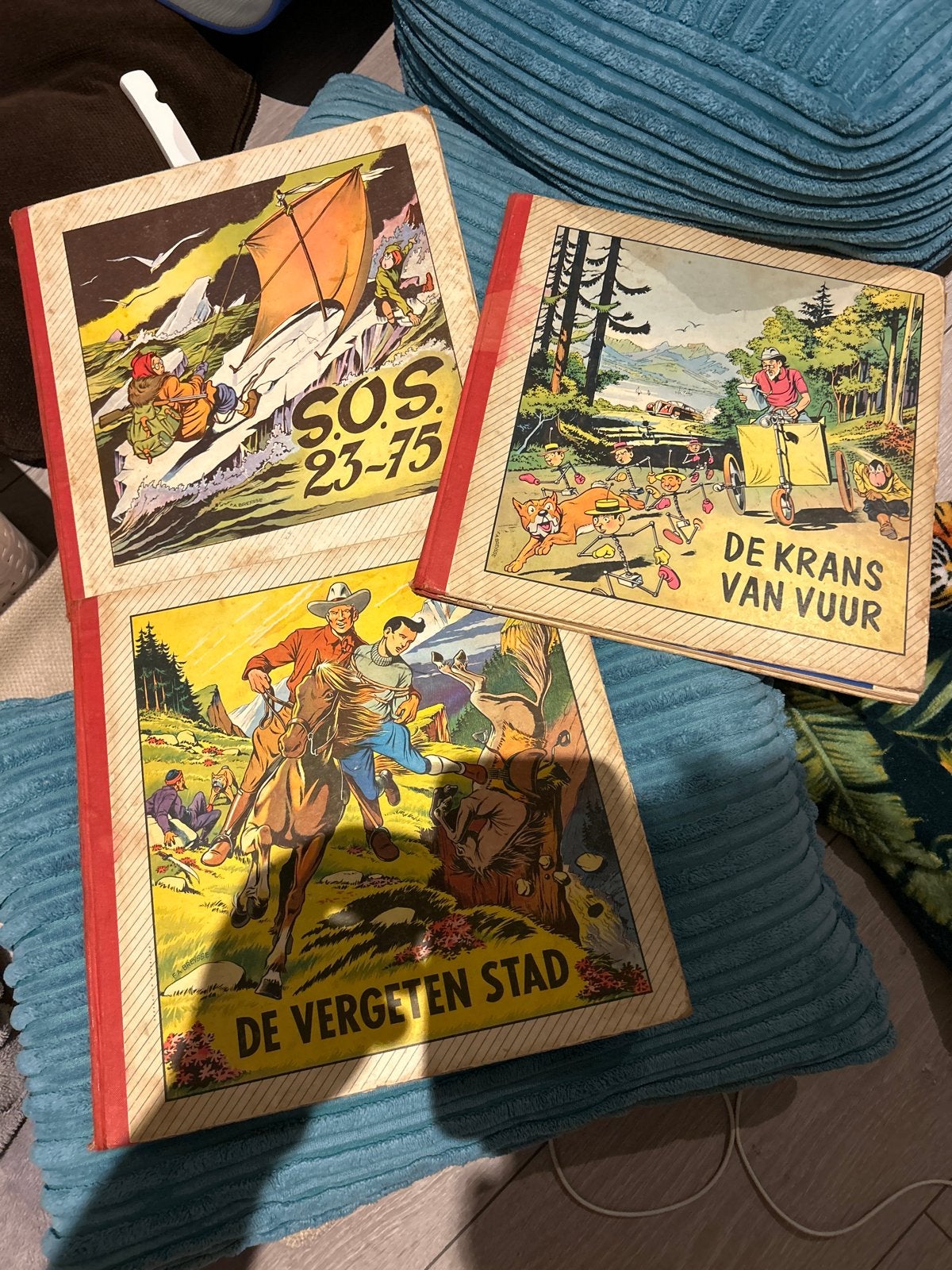 Antieke strips: De krans van vuur, SOS 23/75, De vergeten st, Boeken, Stripboeken, Meerdere stripboeken, Ophalen of Verzenden