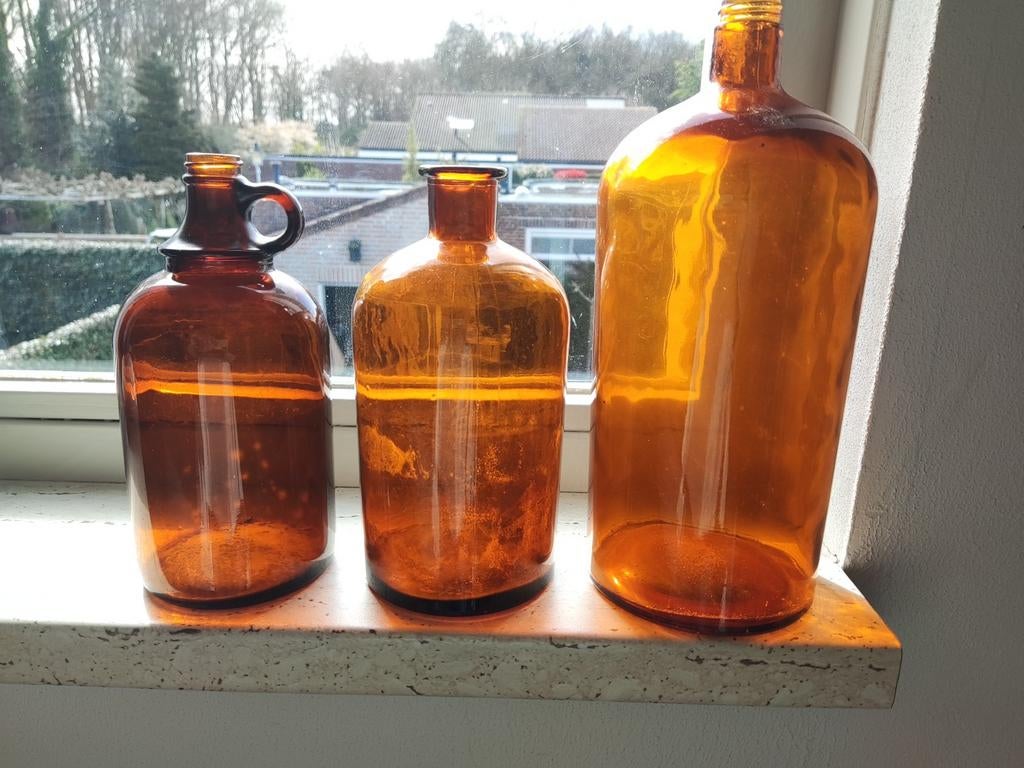 Apothekers flessen, Ophalen of Verzenden, Overige kleuren, Glas, Minder dan 50 cm