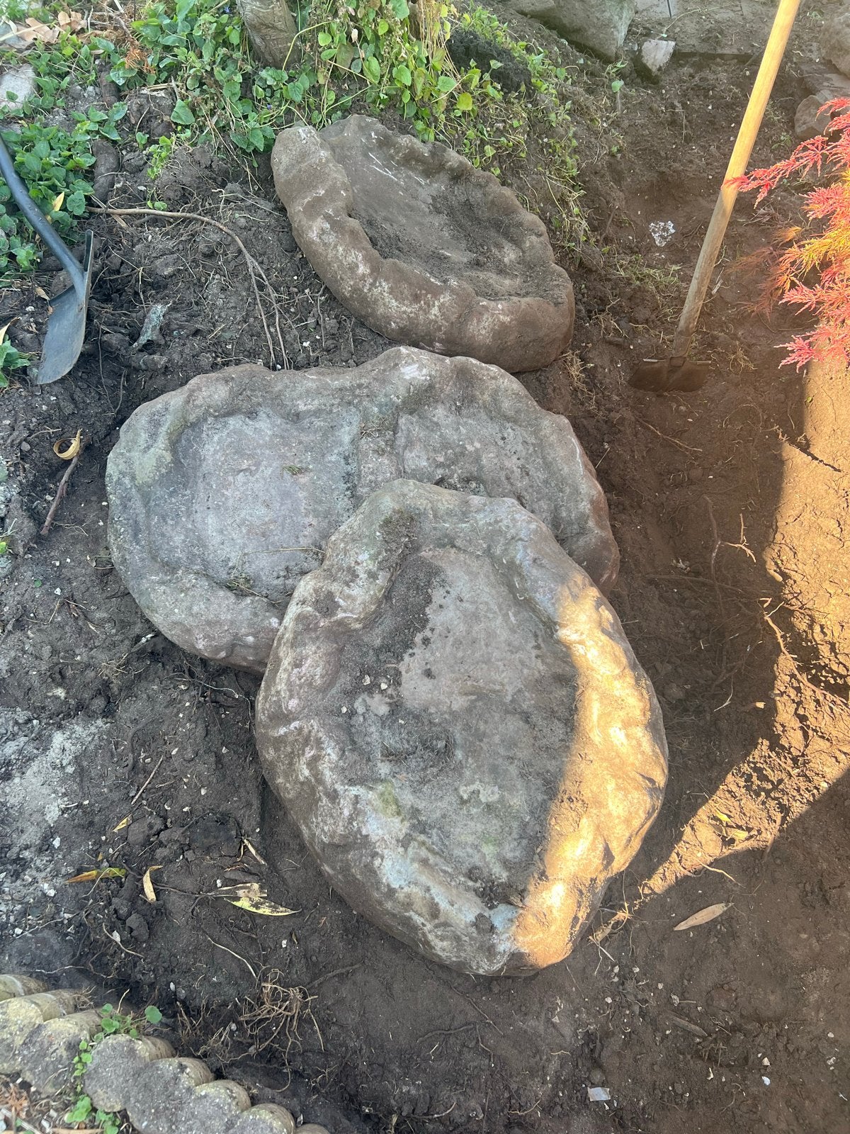Grote betonnen beekloop/watervalschalen met lavastenen, Tuin en Terras, Waterpartijen en Fonteinen, Ophalen, Gebruikt, Overige typen
