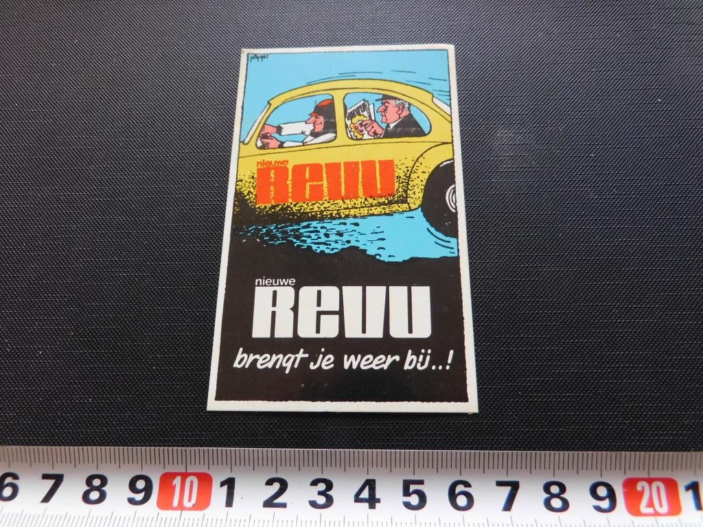 sticker Nieuwe REVU brengt je weer bij !  VW Kever *, Verzamelen, Ophalen, Zo goed als nieuw