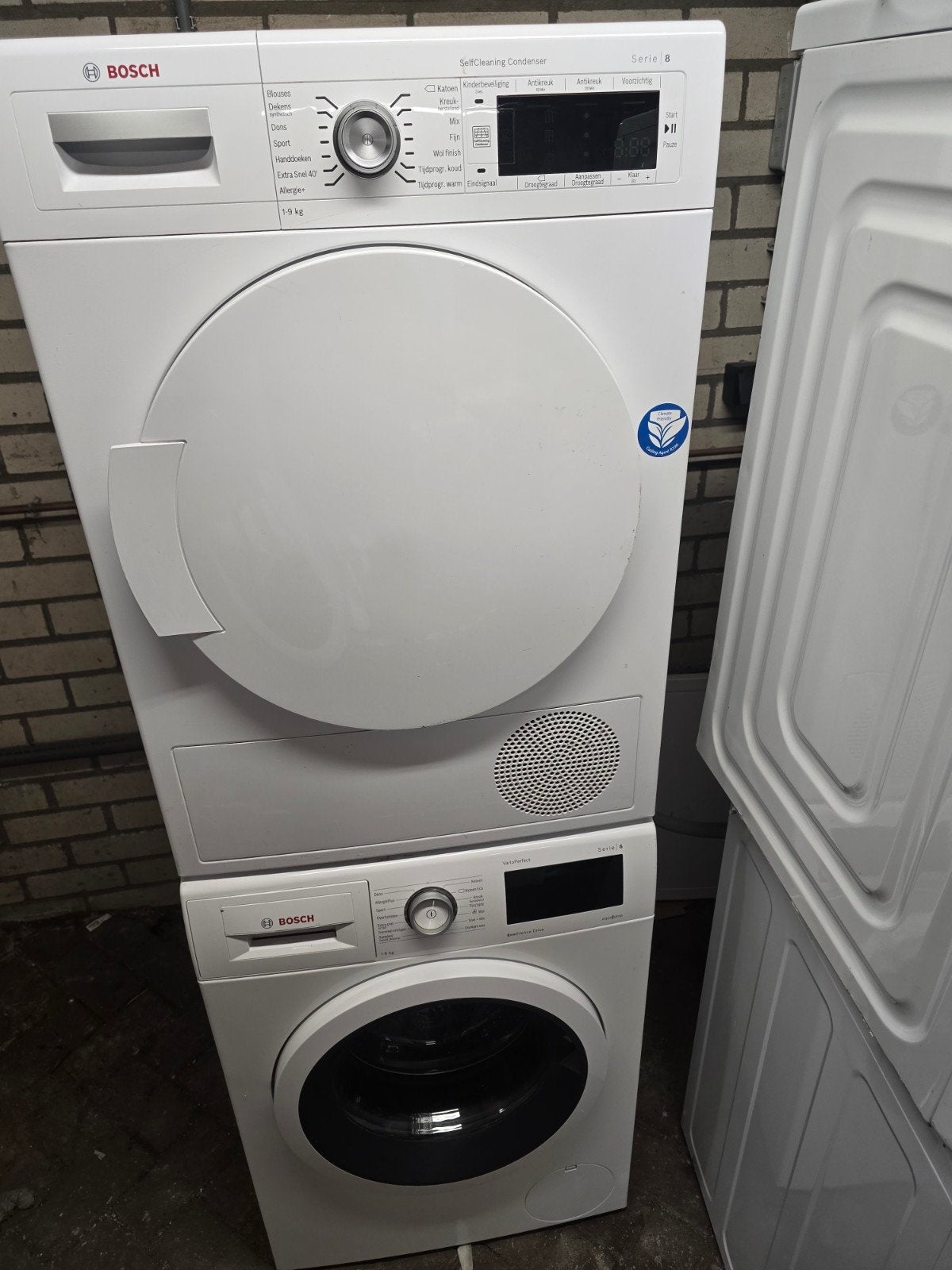 Bosch wasmachine en warmtepomp droger 8kg, Bosch, 8 tot 10 kg, Ophalen of Verzenden, Zo goed als nieuw
