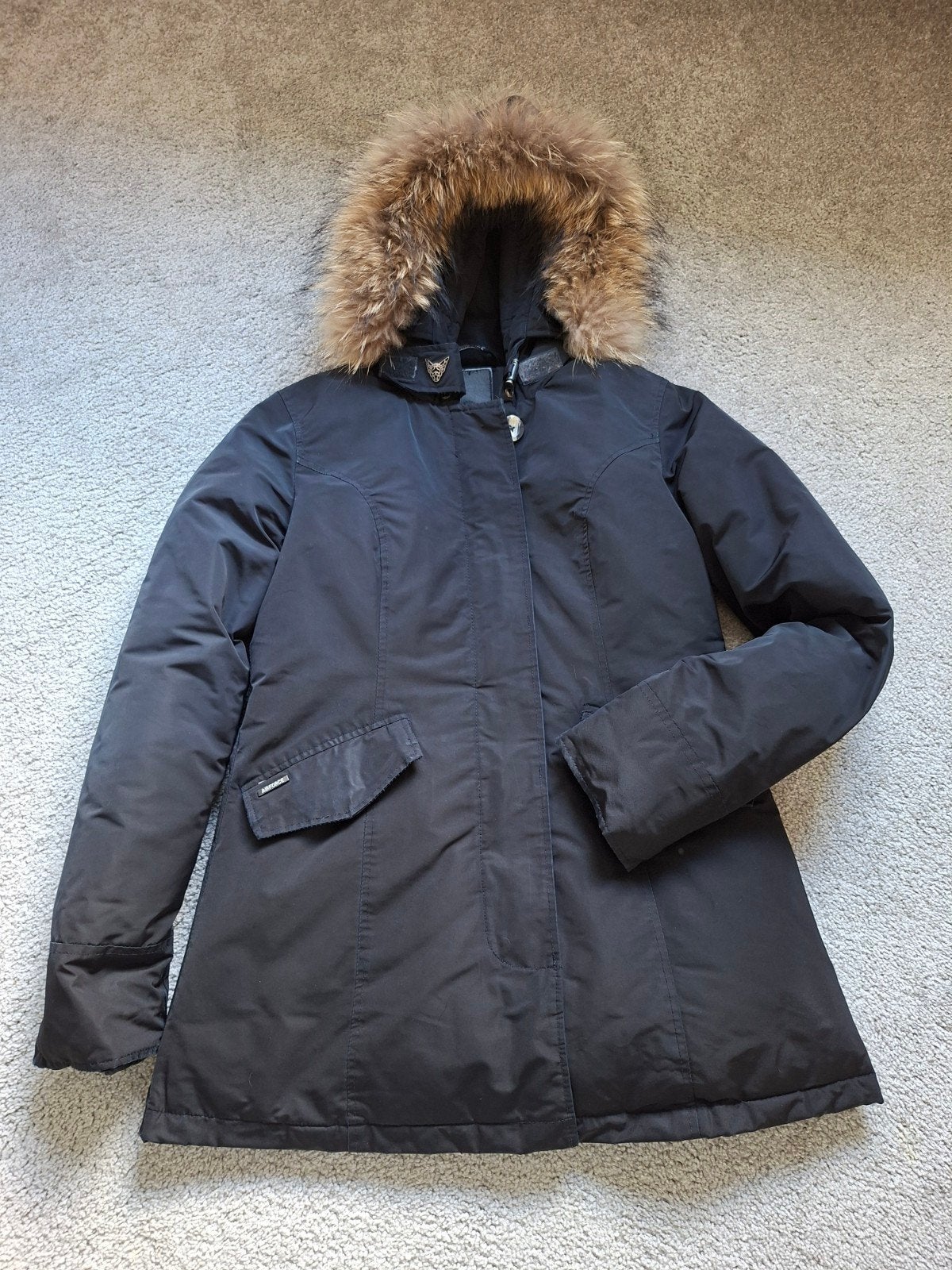 Airforce winterjas met bontkraag - Maat S, Airforce, Blauw, Ophalen of Verzenden, Maat 36 (S)