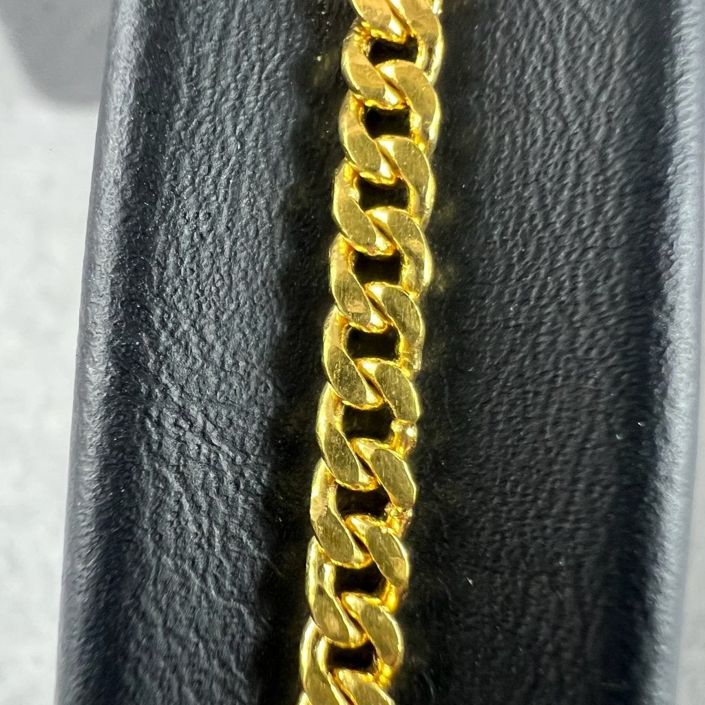 Gouden Armband | 24k | 9,99g | Gourmetschakel+bedel | 416841, Gebruikt, Ophalen of Verzenden, Met bedels of kralen, Goud