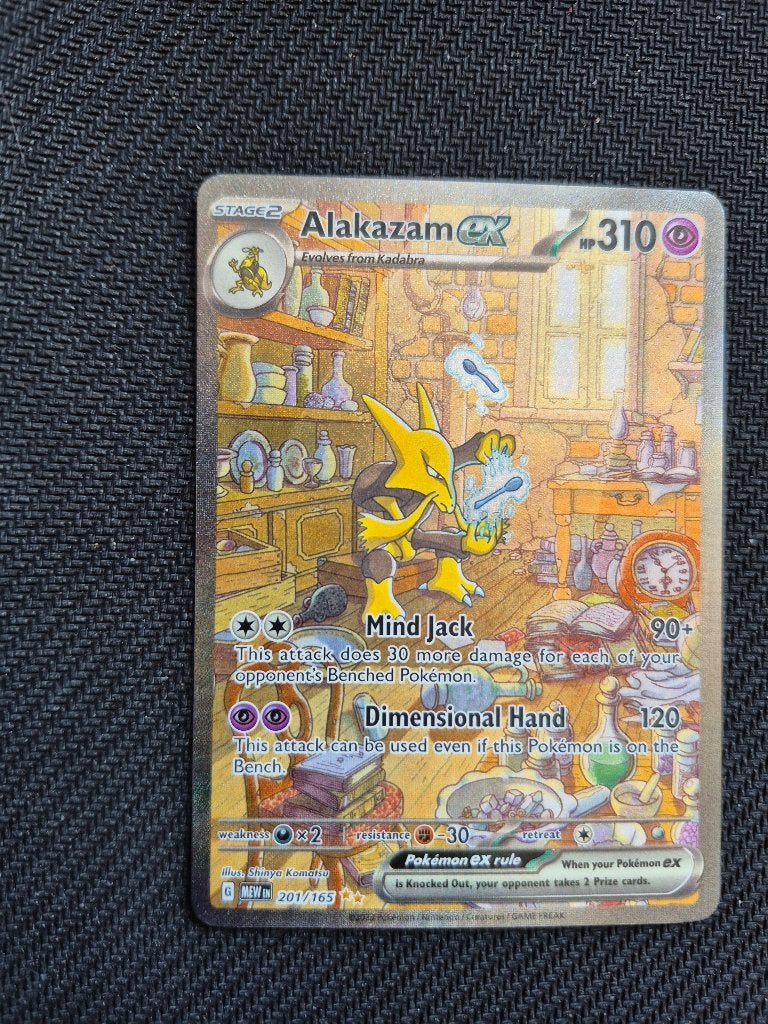 Alakazam ex 201/165 Near mint, Hobby en Vrije tijd, Verzamelkaartspellen | Pokémon, Ophalen of Verzenden, Zo goed als nieuw, Losse kaart