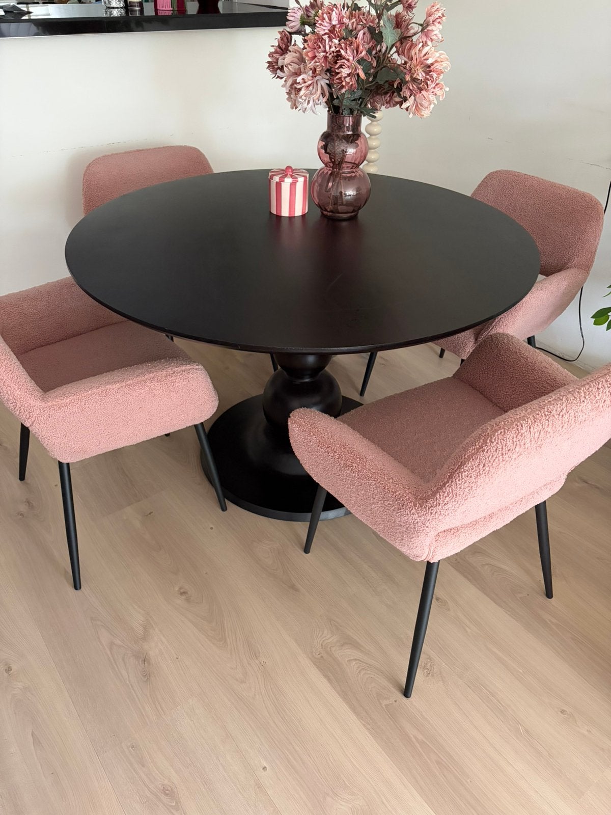 Eettafel woood, Ophalen, Rond, 200 cm of meer, 50 tot 100 cm