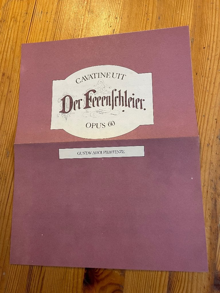 G.a. Heinze - cavatine uit der feeenschleier, Piano, Gebruikt, Ophalen of Verzenden, Artiest of Componist