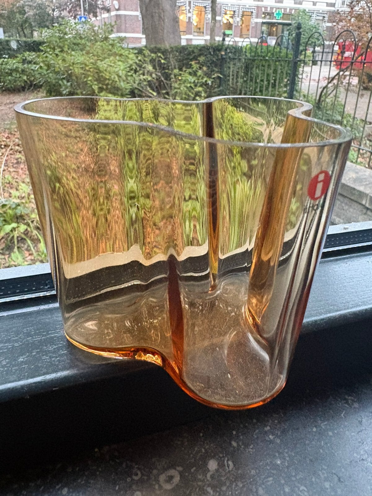 Iittala Alvar Aalto tafelvaasje 9,5cm rio brown, Ophalen of Verzenden, Zo goed als nieuw, Groen