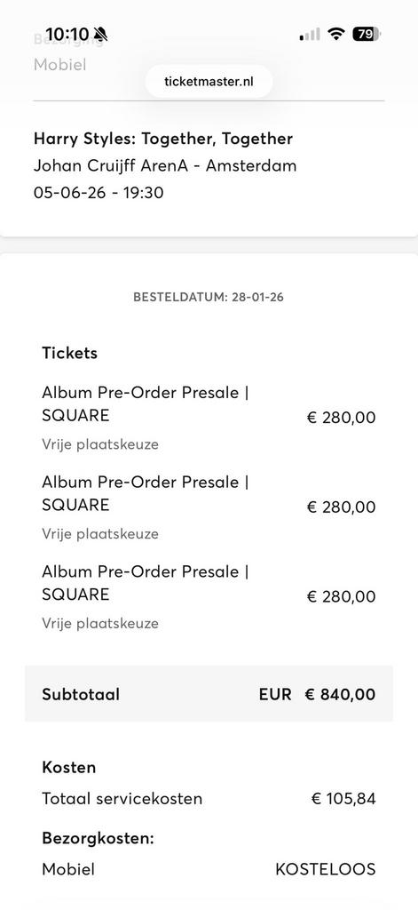 Harry Styles 1x square pit ticket 5 juni, Tickets en Kaartjes, Kortingen en Cadeaubonnen, Eén persoon, Overige soorten