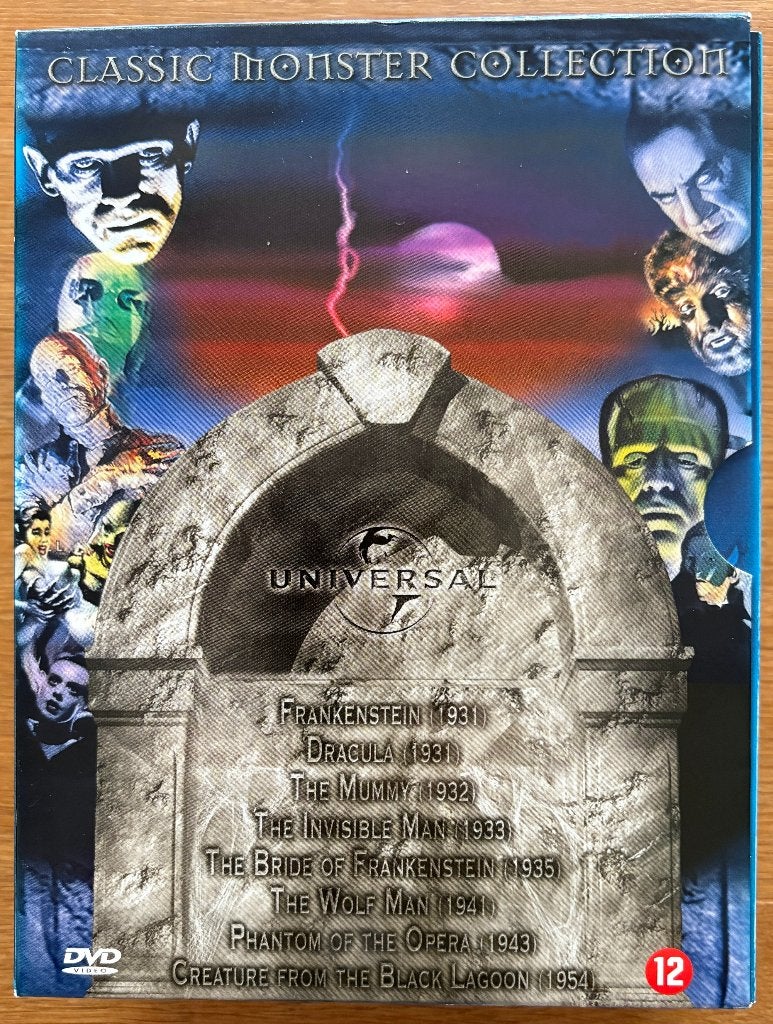 Classic Monster Collection: dvd box met 8 Horror klassiekers, Overige gebieden, Boxset, Ophalen of Verzenden, Zo goed als nieuw